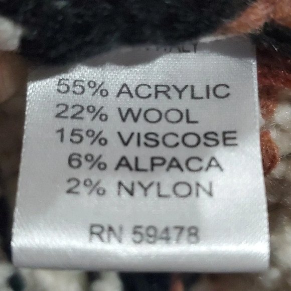 Elsamanda anthropologie stripe knit sweater wool alpaca blend brown white black - Picture 7 of 7